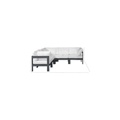 Nizuc White Water Resistant Fabric Outdoor Patio Modular Sectional