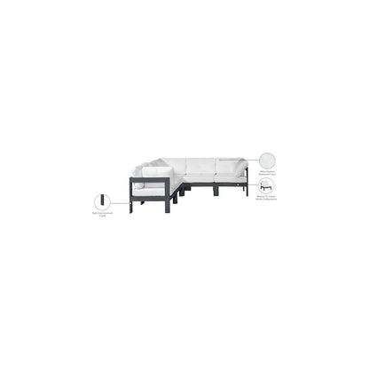 Nizuc White Water Resistant Fabric Outdoor Patio Modular Sectional