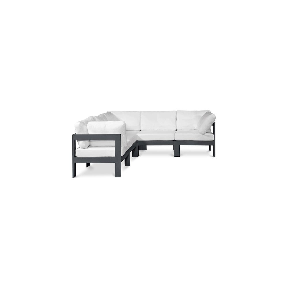Nizuc White Water Resistant Fabric Outdoor Patio Modular Sectional