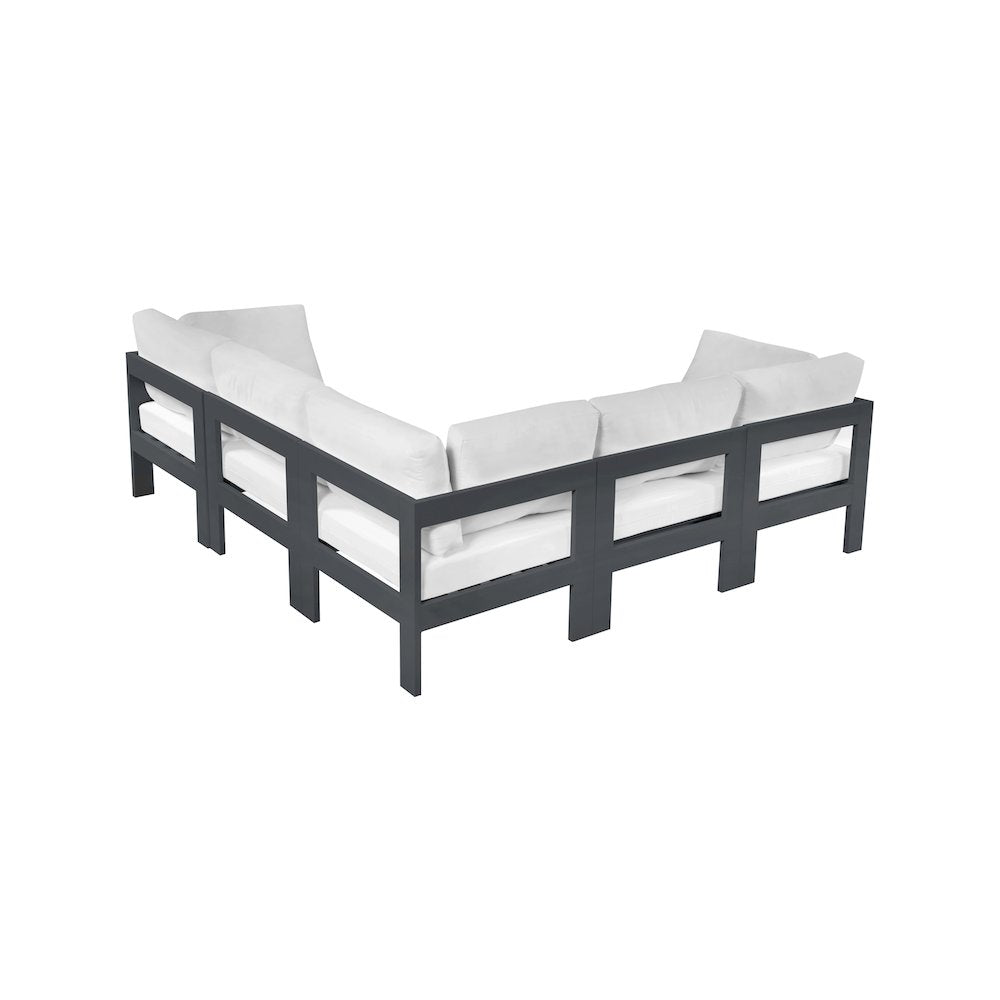 Nizuc White Water Resistant Fabric Outdoor Patio Modular Sectional