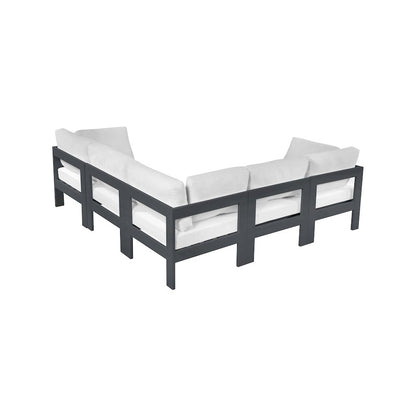 Nizuc White Water Resistant Fabric Outdoor Patio Modular Sectional