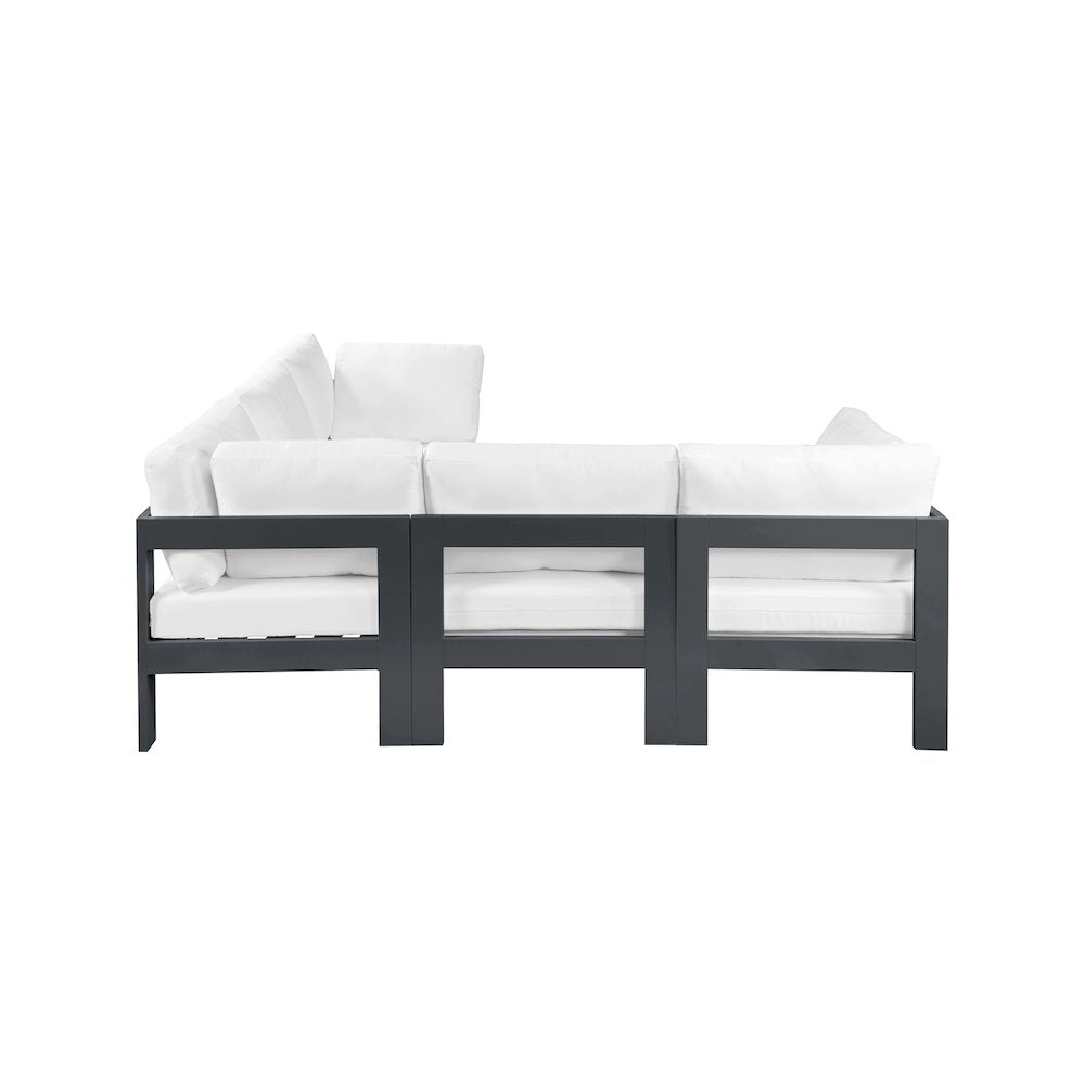 Nizuc White Water Resistant Fabric Outdoor Patio Modular Sectional
