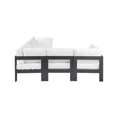 Nizuc White Water Resistant Fabric Outdoor Patio Modular Sectional
