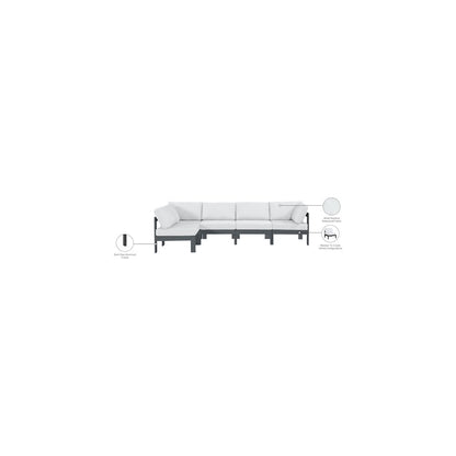 Nizuc White Water Resistant Fabric Outdoor Patio Modular Sectional