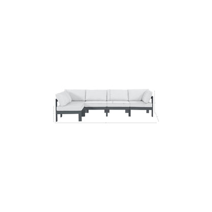 Nizuc White Water Resistant Fabric Outdoor Patio Modular Sectional