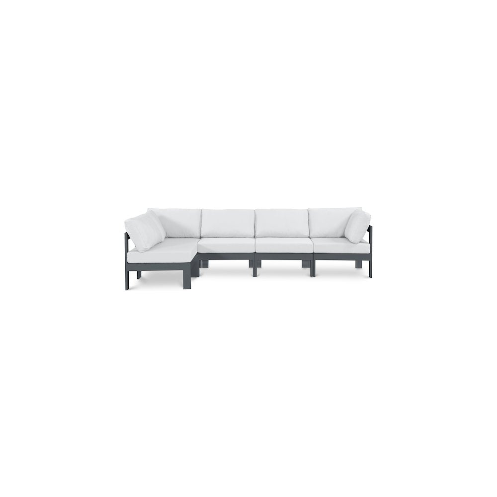 Nizuc White Water Resistant Fabric Outdoor Patio Modular Sectional