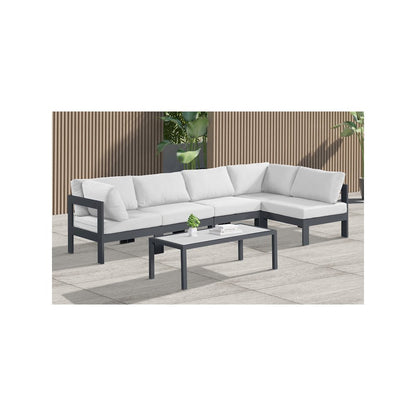 Nizuc White Water Resistant Fabric Outdoor Patio Modular Sectional