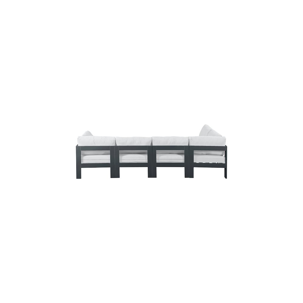 Nizuc White Water Resistant Fabric Outdoor Patio Modular Sectional