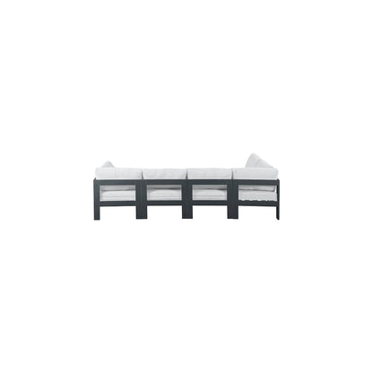 Nizuc White Water Resistant Fabric Outdoor Patio Modular Sectional