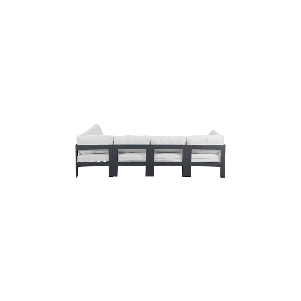 Nizuc White Water Resistant Fabric Outdoor Patio Modular Sectional