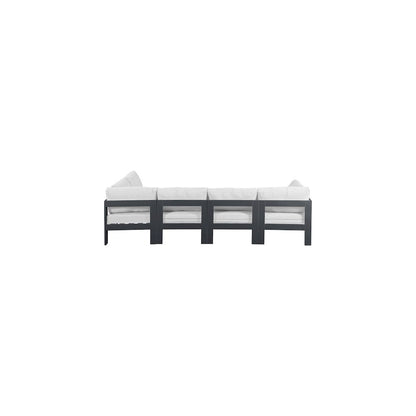 Nizuc White Water Resistant Fabric Outdoor Patio Modular Sectional