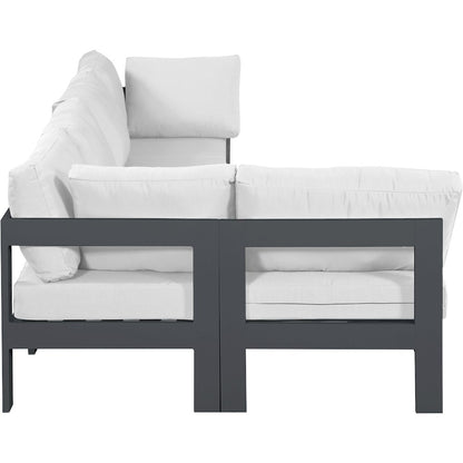 Nizuc White Water Resistant Fabric Outdoor Patio Modular Sectional