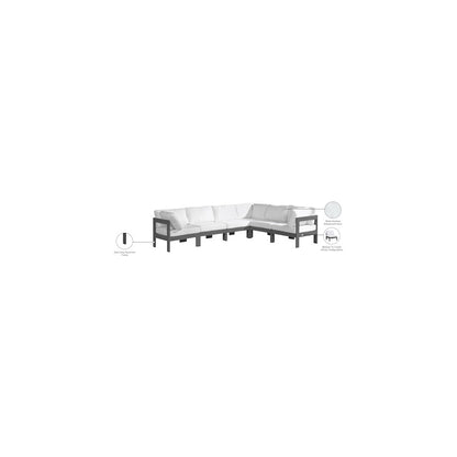 Nizuc White Water Resistant Fabric Outdoor Patio Modular Sectional