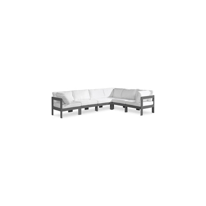 Nizuc White Water Resistant Fabric Outdoor Patio Modular Sectional
