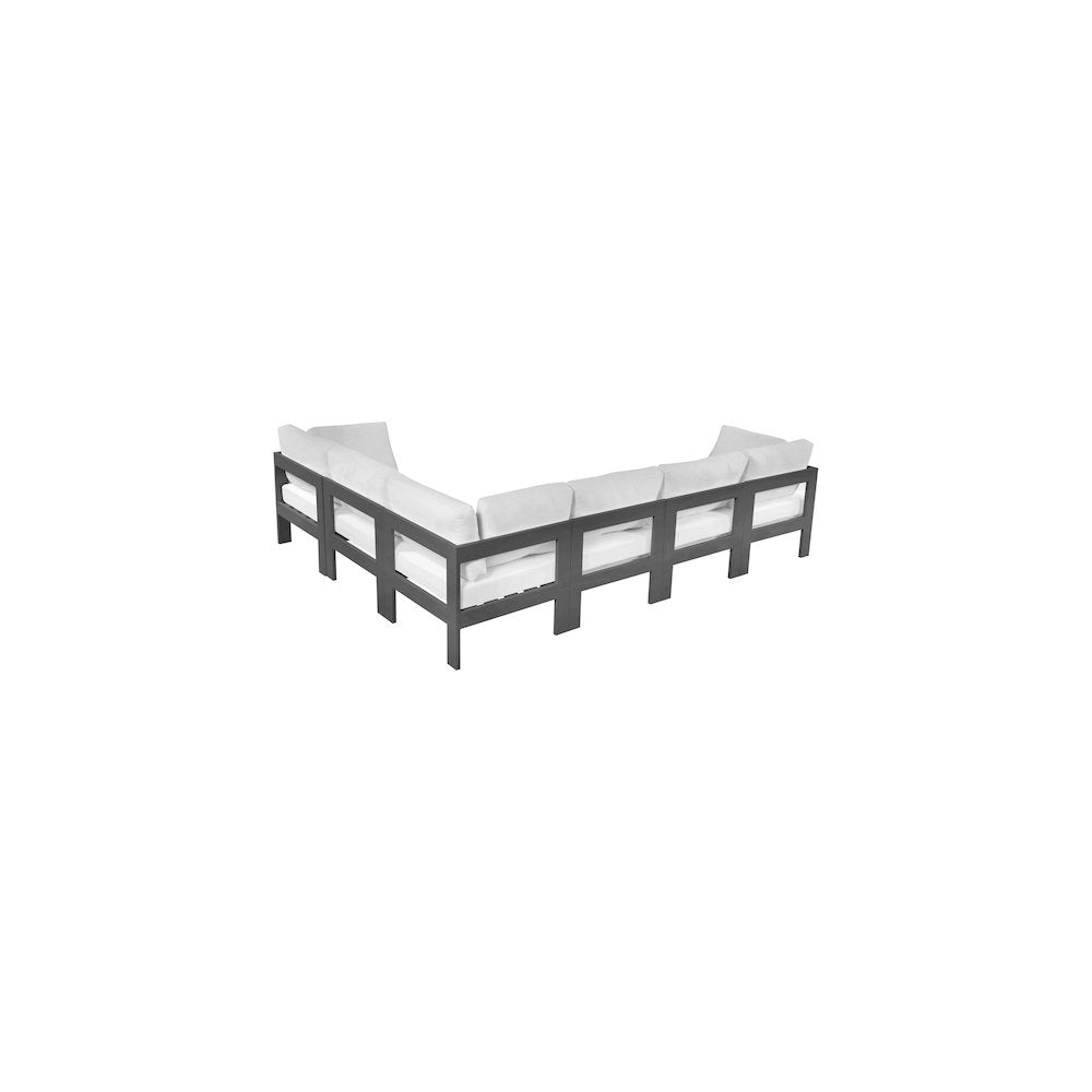 Nizuc White Water Resistant Fabric Outdoor Patio Modular Sectional