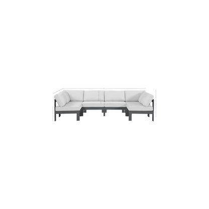 Nizuc White Water Resistant Fabric Outdoor Patio Modular Sectional