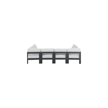 Nizuc White Water Resistant Fabric Outdoor Patio Modular Sectional