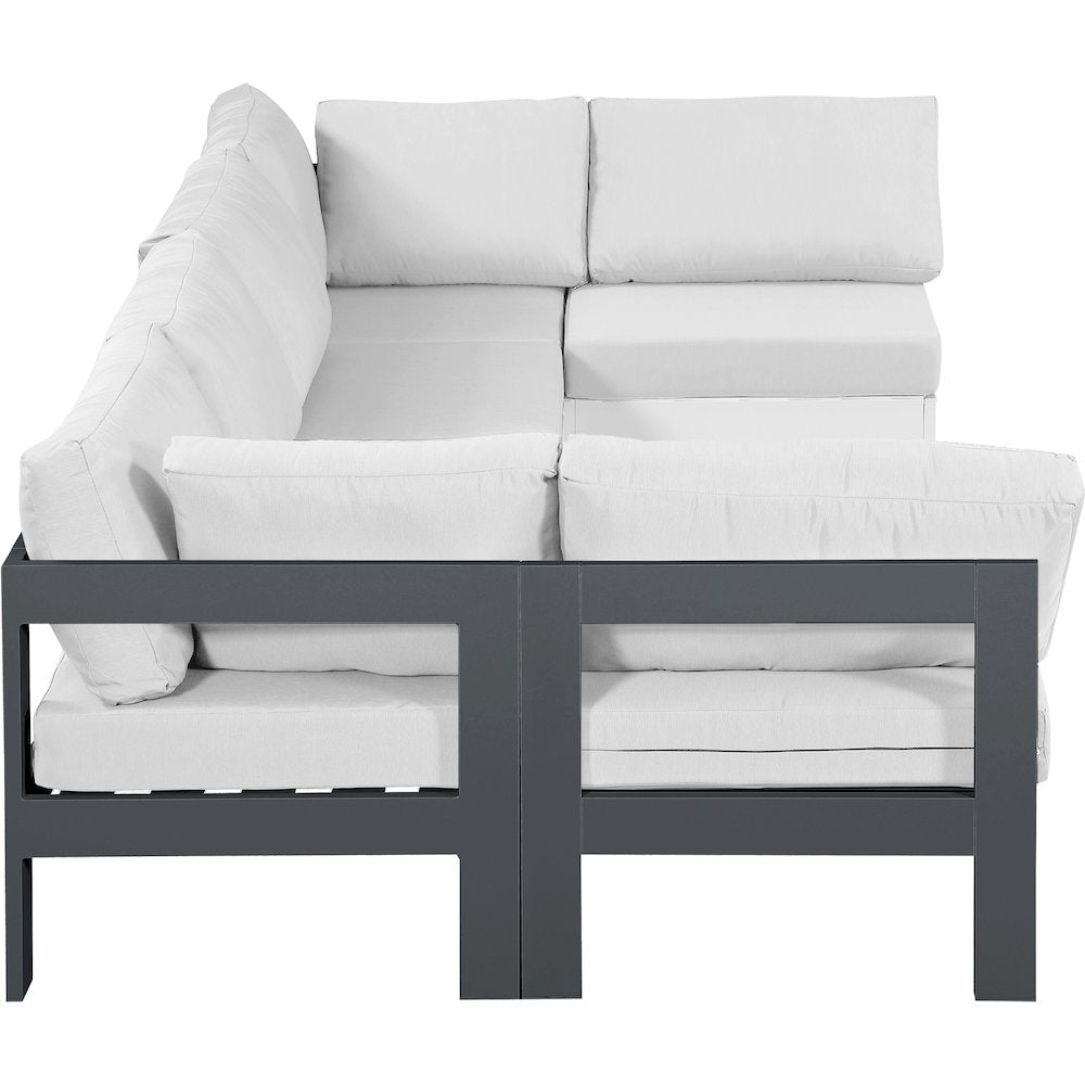 Nizuc White Water Resistant Fabric Outdoor Patio Modular Sectional