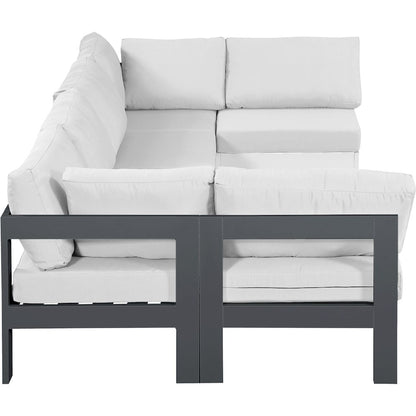 Nizuc White Water Resistant Fabric Outdoor Patio Modular Sectional