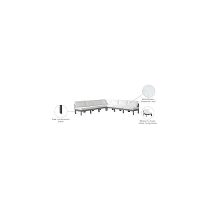 Nizuc White Water Resistant Fabric Outdoor Patio Modular Sectional