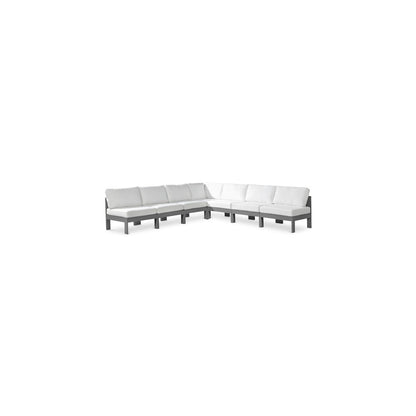 Nizuc White Water Resistant Fabric Outdoor Patio Modular Sectional