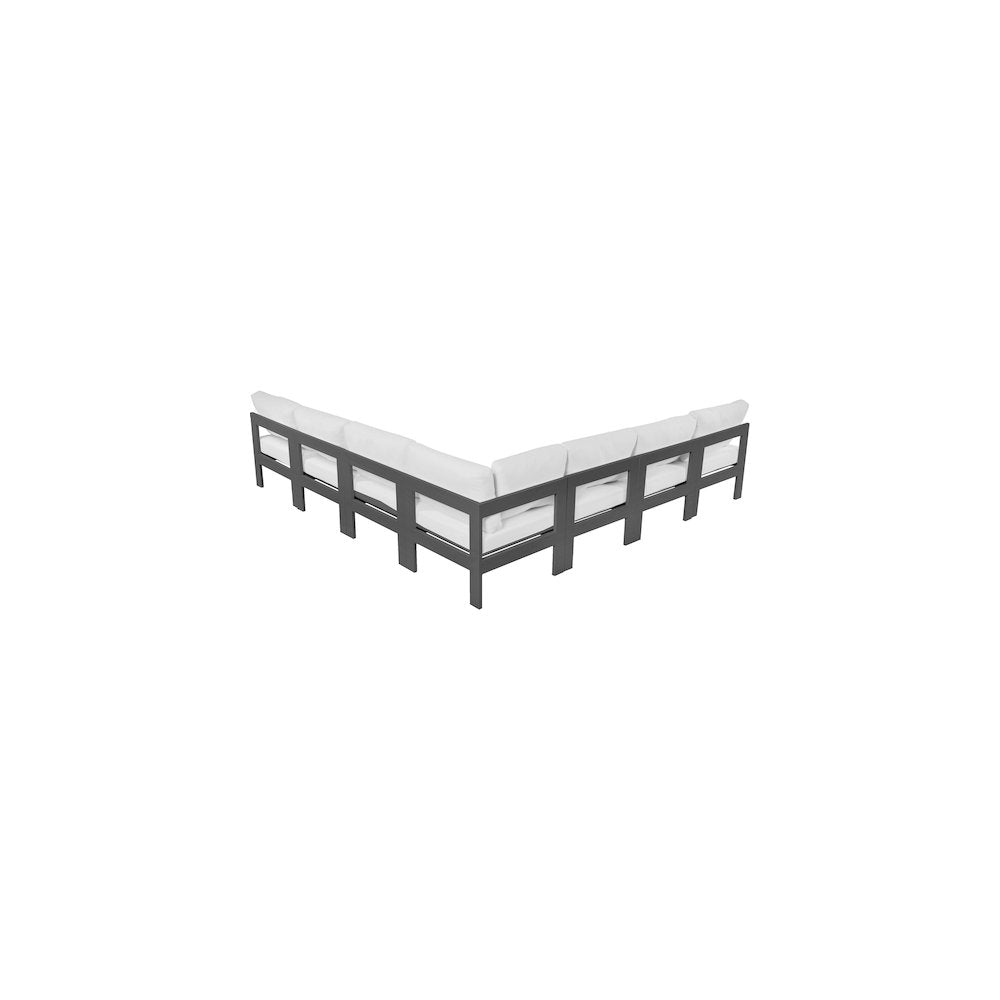 Nizuc White Water Resistant Fabric Outdoor Patio Modular Sectional