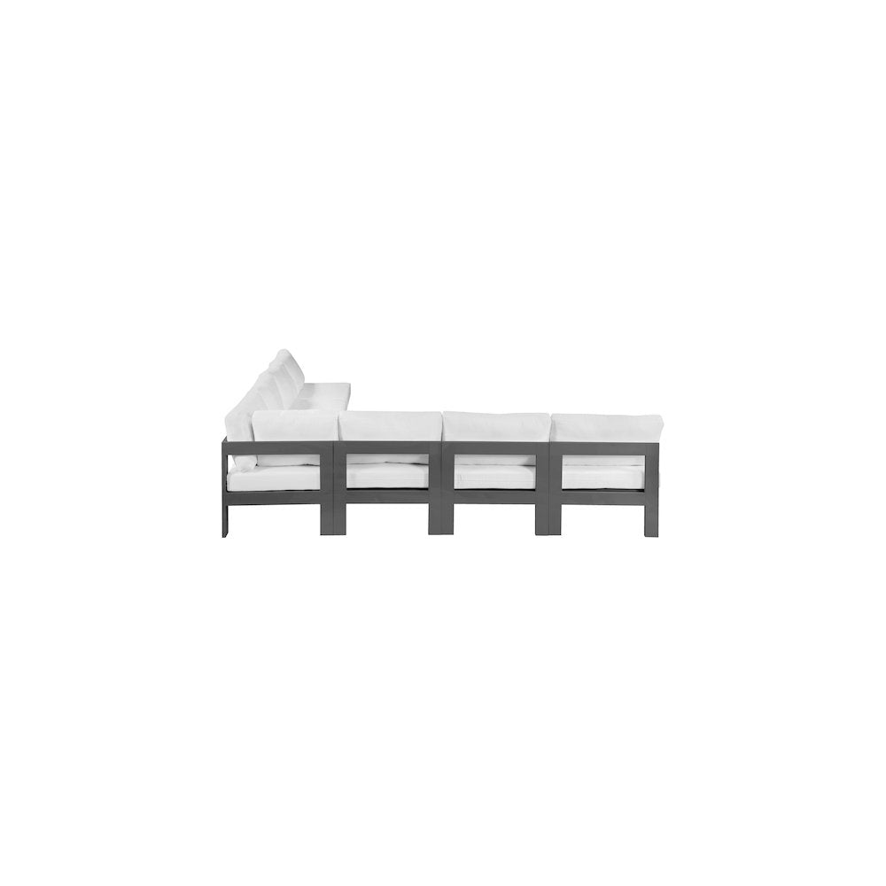 Nizuc White Water Resistant Fabric Outdoor Patio Modular Sectional