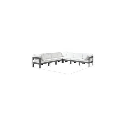Nizuc White Water Resistant Fabric Outdoor Patio Modular Sectional