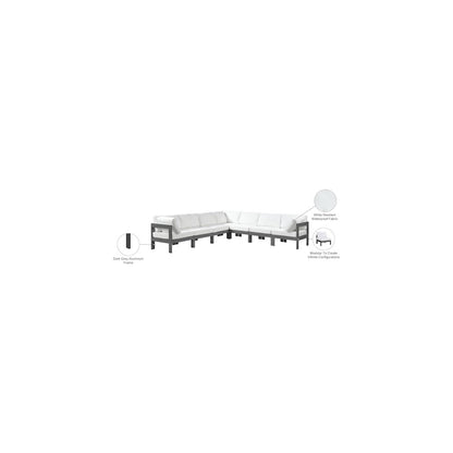Nizuc White Water Resistant Fabric Outdoor Patio Modular Sectional