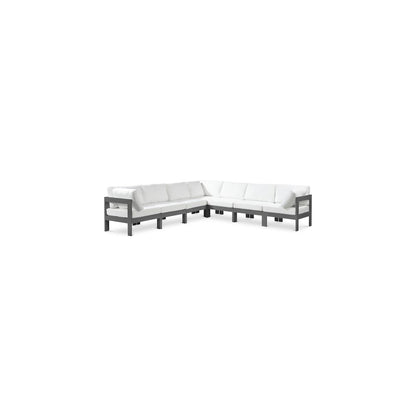 Nizuc White Water Resistant Fabric Outdoor Patio Modular Sectional