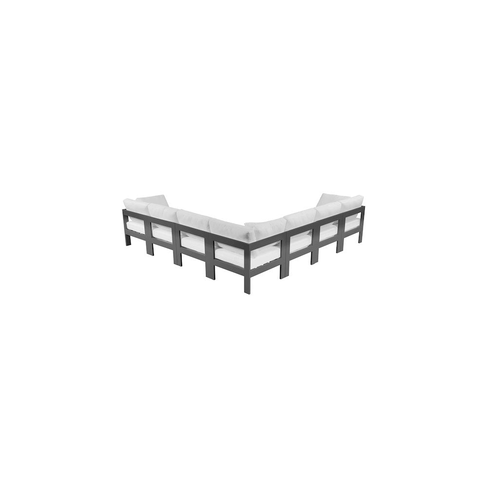 Nizuc White Water Resistant Fabric Outdoor Patio Modular Sectional