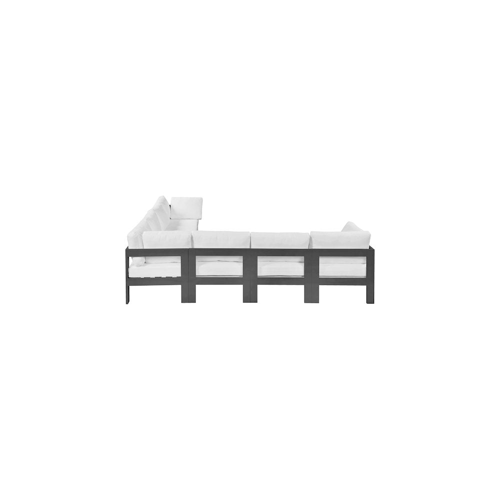 Nizuc White Water Resistant Fabric Outdoor Patio Modular Sectional