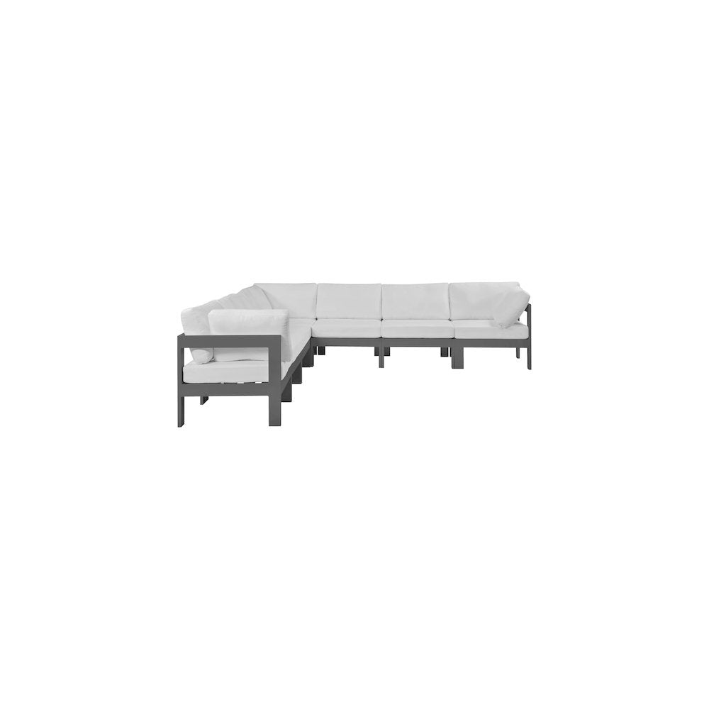 Nizuc White Water Resistant Fabric Outdoor Patio Modular Sectional