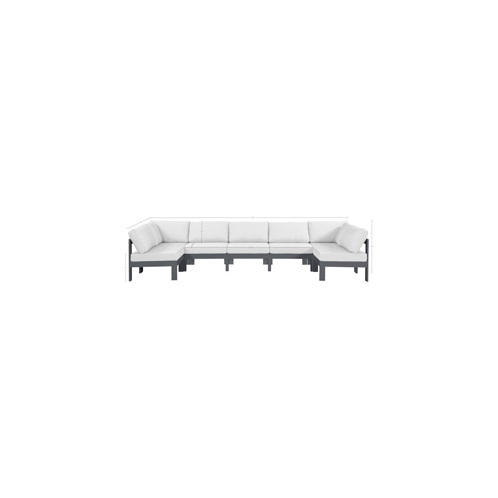 Nizuc White Water Resistant Fabric Outdoor Patio Modular Sectional