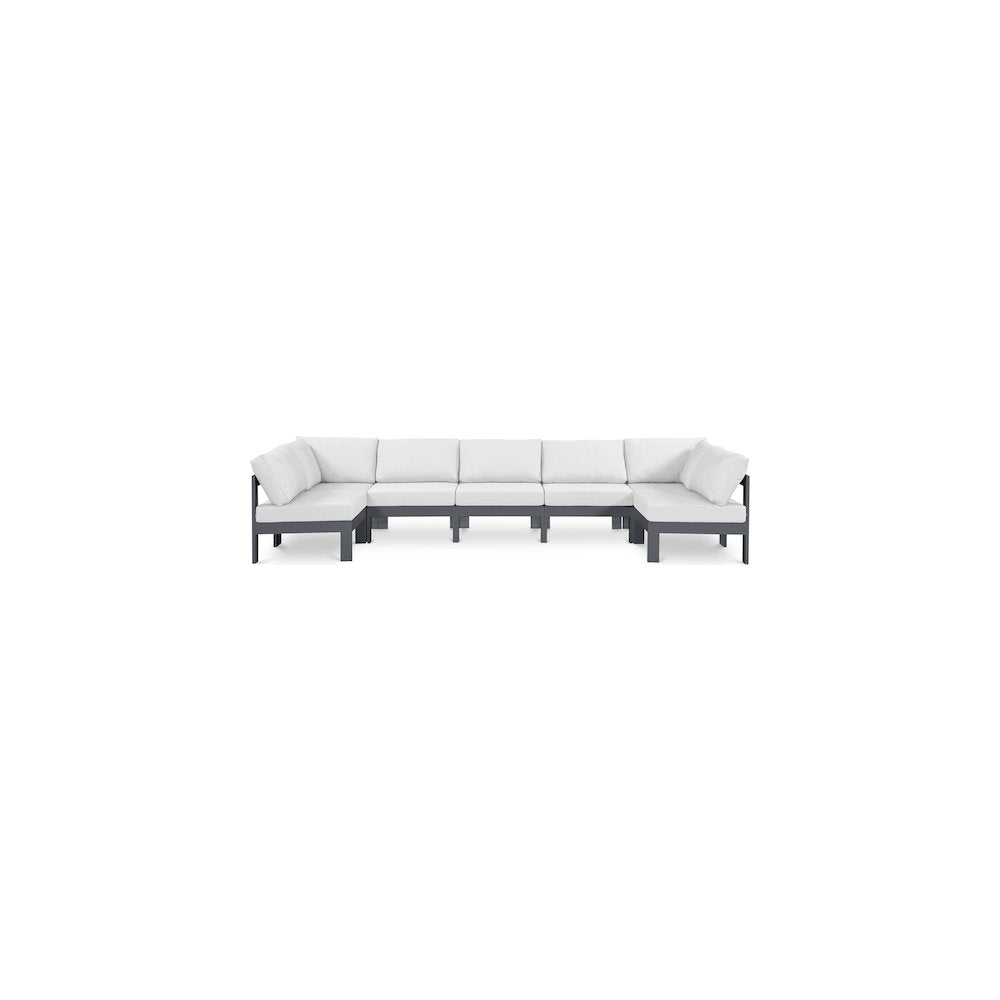 Nizuc White Water Resistant Fabric Outdoor Patio Modular Sectional