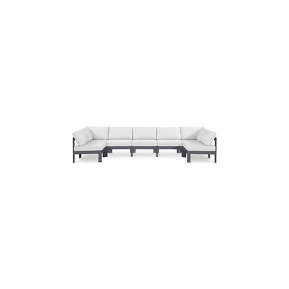 Nizuc White Water Resistant Fabric Outdoor Patio Modular Sectional