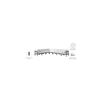 Nizuc White Water Resistant Fabric Outdoor Patio Modular Sectional