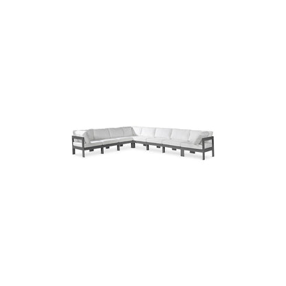 Nizuc White Water Resistant Fabric Outdoor Patio Modular Sectional