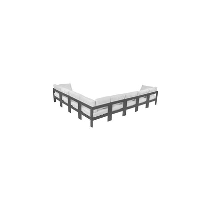 Nizuc White Water Resistant Fabric Outdoor Patio Modular Sectional