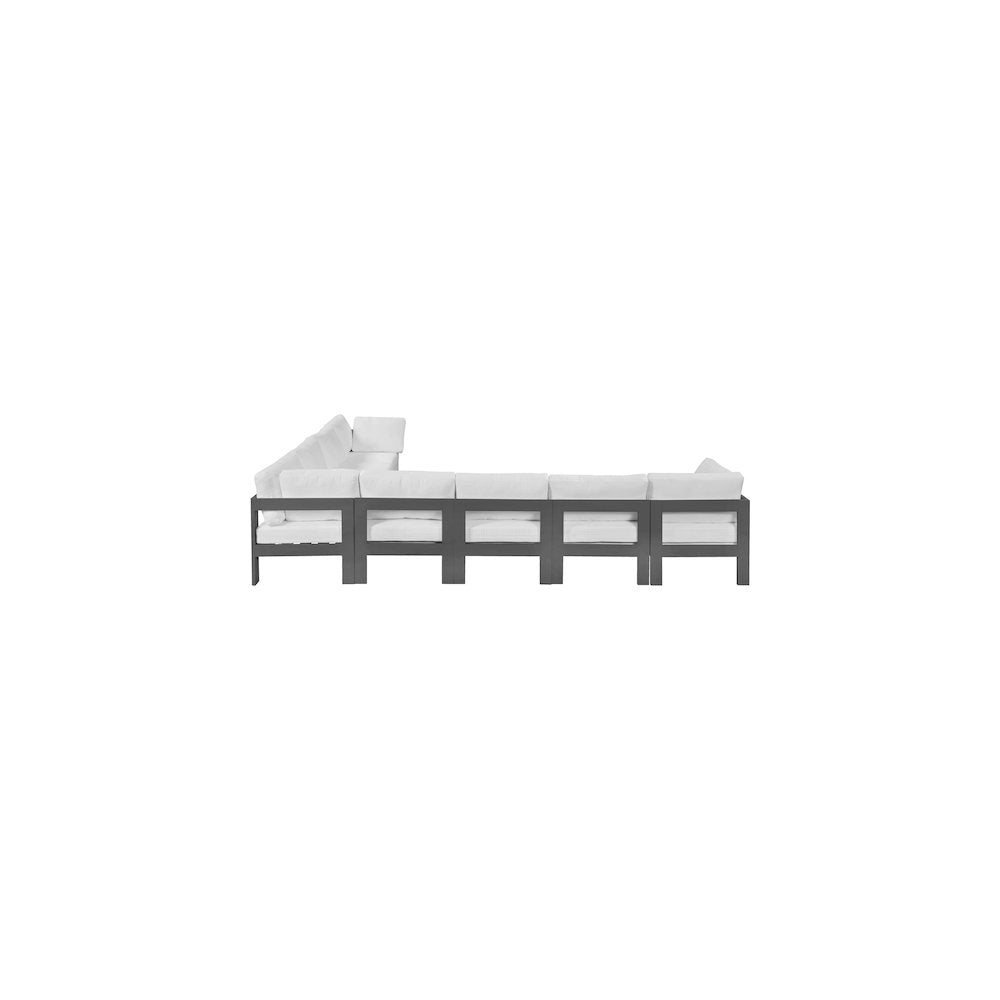 Nizuc White Water Resistant Fabric Outdoor Patio Modular Sectional