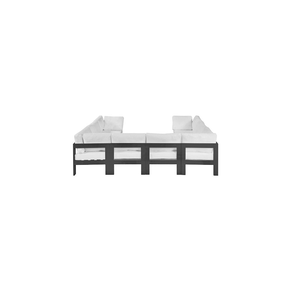 Nizuc White Water Resistant Fabric Outdoor Patio Modular Sectional
