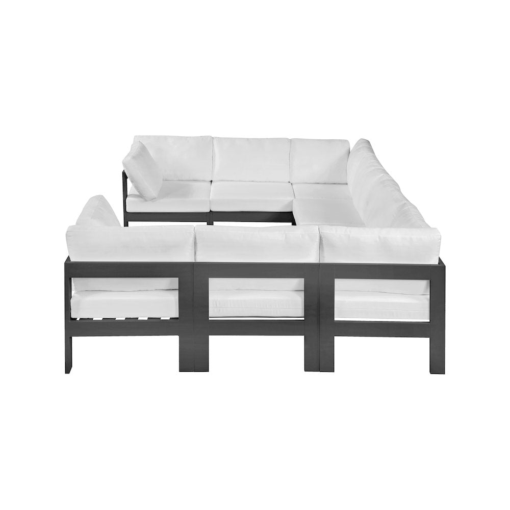 Nizuc White Water Resistant Fabric Outdoor Patio Modular Sectional