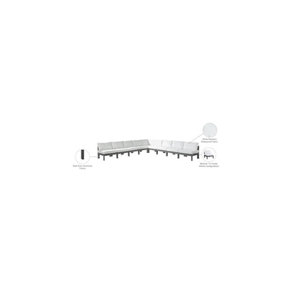 Nizuc White Water Resistant Fabric Outdoor Patio Modular Sectional