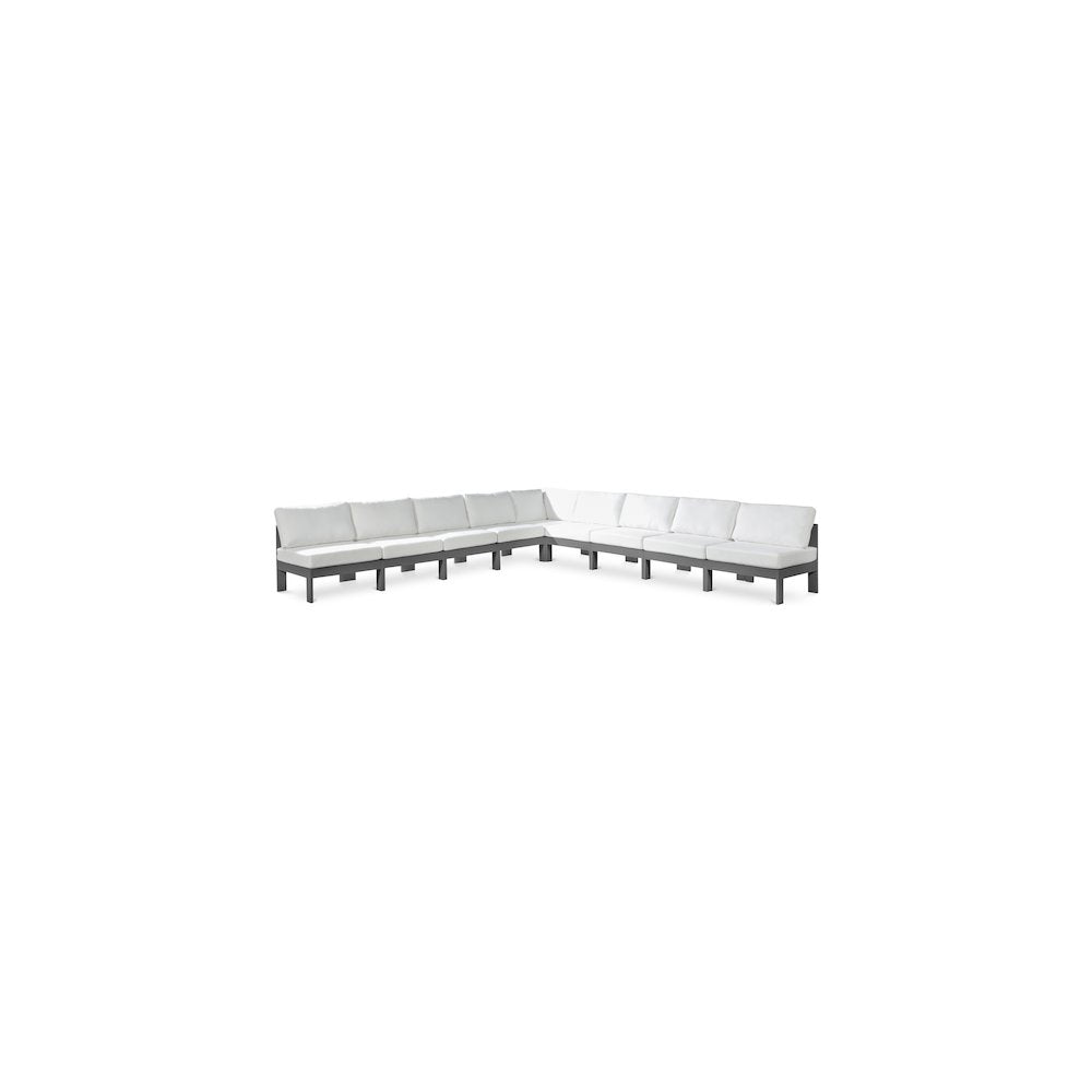 Nizuc White Water Resistant Fabric Outdoor Patio Modular Sectional