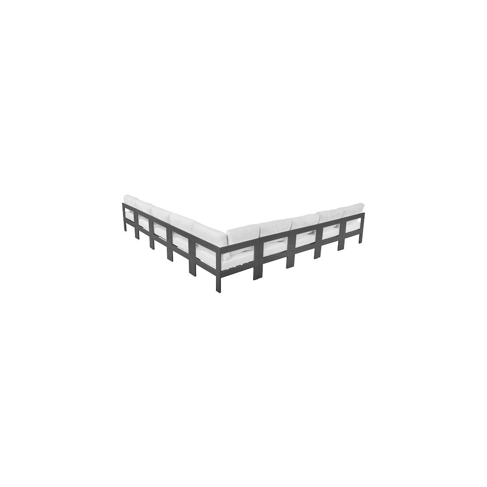 Nizuc White Water Resistant Fabric Outdoor Patio Modular Sectional