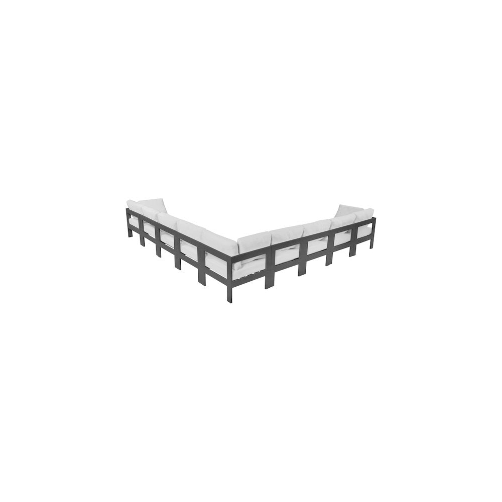 Nizuc White Water Resistant Fabric Outdoor Patio Modular Sectional