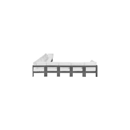 Nizuc White Water Resistant Fabric Outdoor Patio Modular Sectional