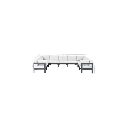 Nizuc White Water Resistant Fabric Outdoor Patio Modular Sectional