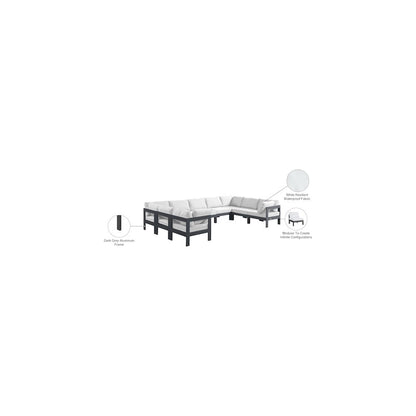 Nizuc White Water Resistant Fabric Outdoor Patio Modular Sectional