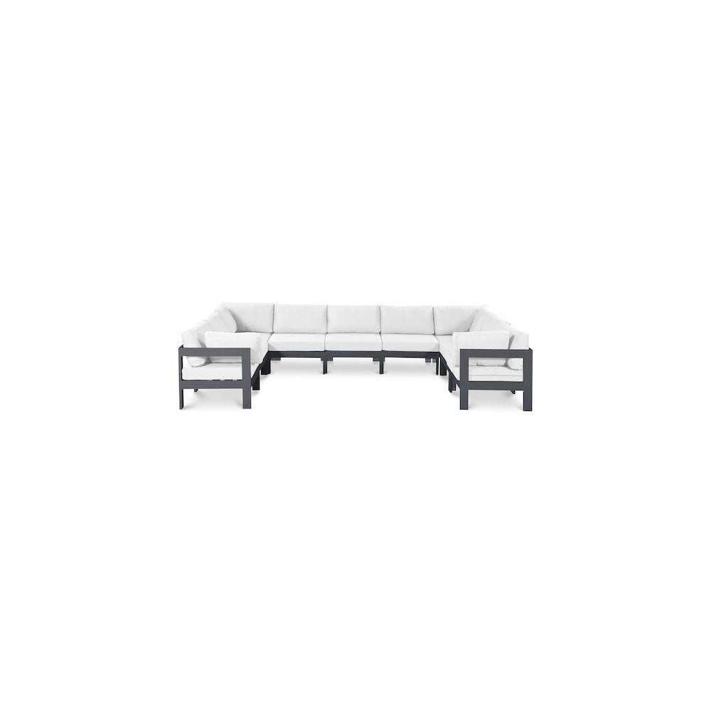 Nizuc White Water Resistant Fabric Outdoor Patio Modular Sectional